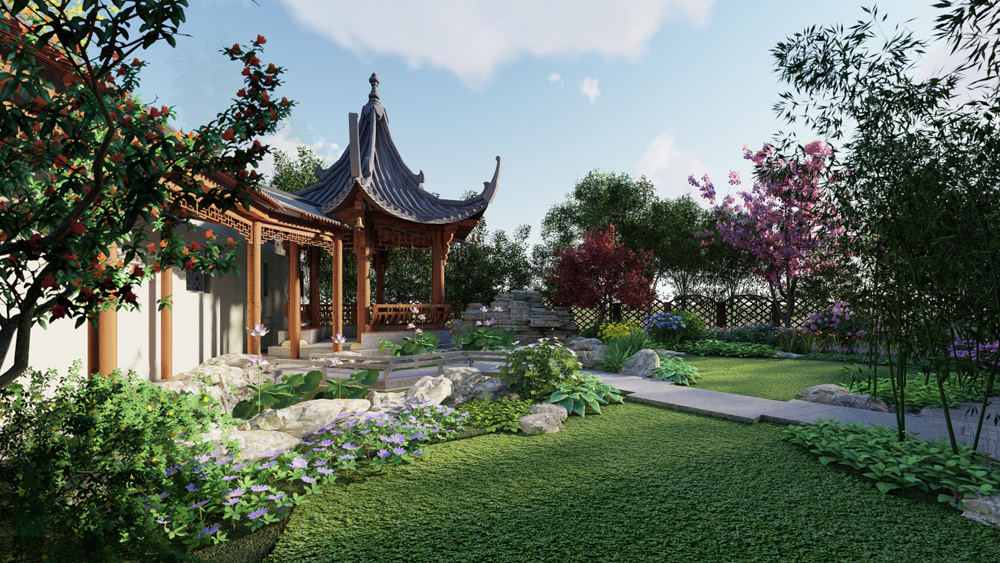 庭院景观-别墅花园设计公司-企业景观-北京庭院绿化-露台景观