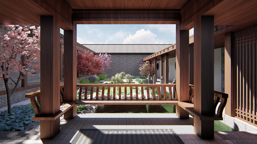 庭院景观-别墅花园设计公司-企业景观-北京庭院绿化-露台景观